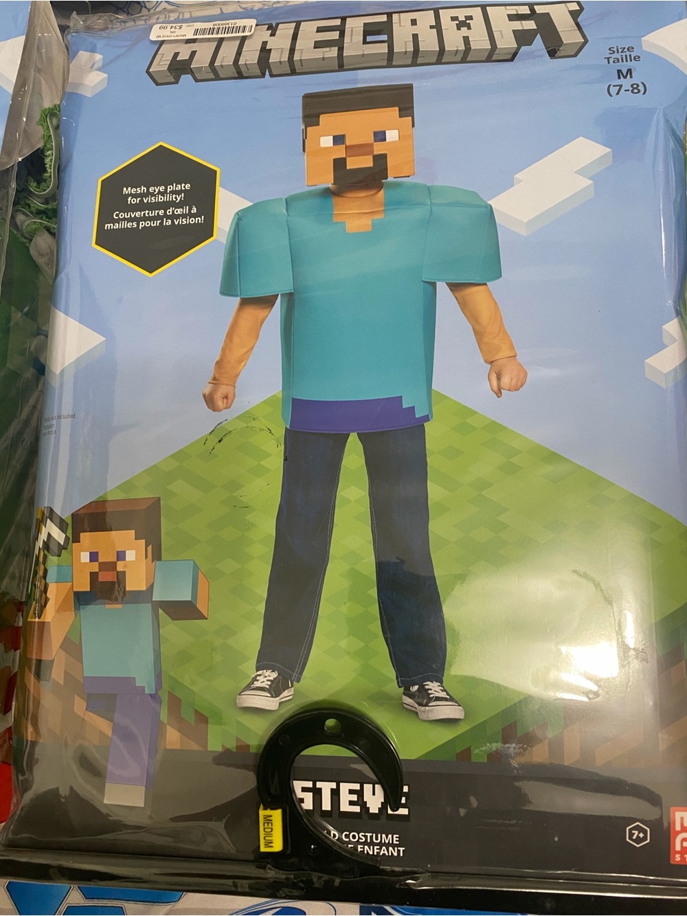 Steve Kids Costume - Teal Shirt & Blue Pants (Size M)